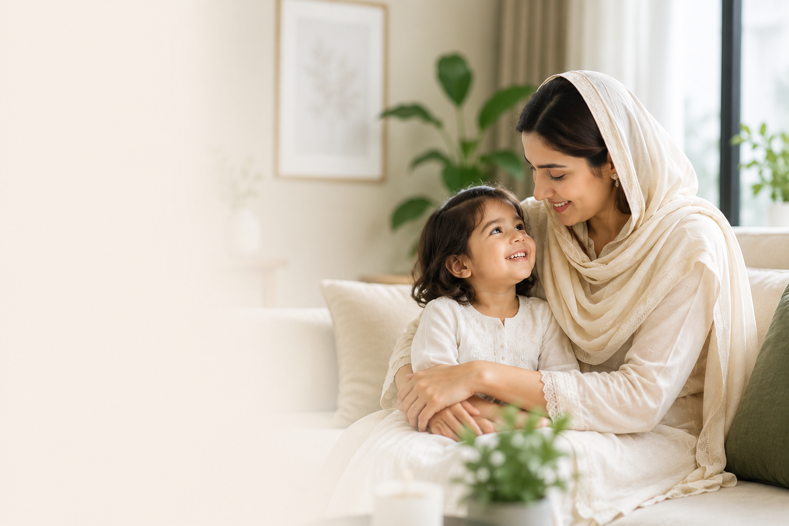 Mother and child receiving compassionate women's healthcare
